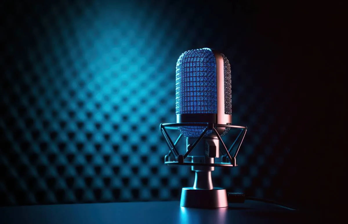 Podcast recording session